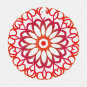 白エレガント赤かわいいかわいらし装飾曼荼羅 メタルオーナメント (正面)