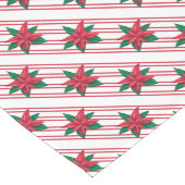 白エレガント赤ポインセティアス花クリスマス ショートテーブルランナー (コーナー)