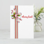 白エレガント赤ミニマル緑リボンクリスマス シーズンカード (スタンド正面)