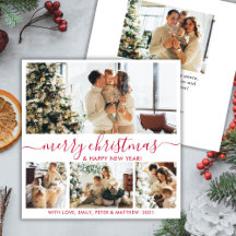 白エレガント赤4フォトコラージクリスマスホリダ