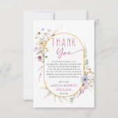 白エレガント野草赤ちゃんシャワーありがとう車 サンキューカード (正面)