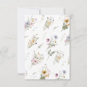 白エレガント野草赤ちゃんシャワーありがとう車 サンキューカード (裏面)