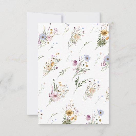 白エレガント野草赤ちゃんシャワーありがとう車 サンキューカード (裏面)