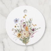 白エレガント野草赤ちゃんシャワーありがとう フェイバータグ (裏面)