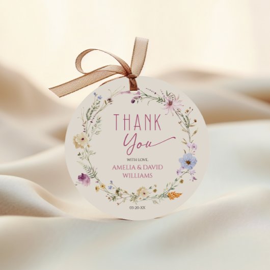 白エレガント野草赤ちゃんシャワーありがとう フェイバータグ