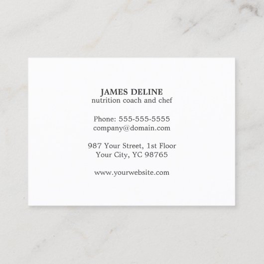 白エレガント野菜ケータリング 名刺 (裏面)