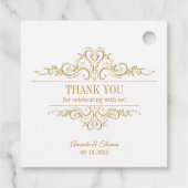 白エレガント金の結婚枠 フェイバータグ (裏面)