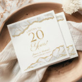 白エレガント金ゴールドアガテ20周年記念パーティー スタンダードカクテルナプキン