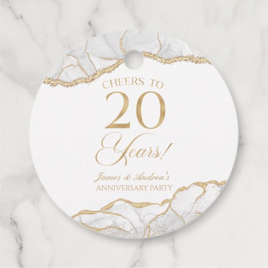 白エレガント金ゴールドアガテ20周年記念パーティー フェイバータグ (裏面)