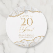 白エレガント金ゴールドアガテ20周年記念パーティー フェイバータグ (正面)