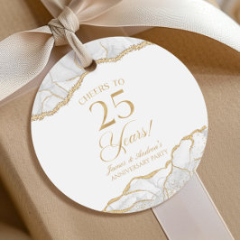 白エレガント金ゴールドアガテ25周年記念パーティー フェイバータグ