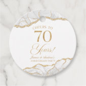 白エレガント金ゴールドアガテ70周年記念パーティー フェイバータグ (正面)