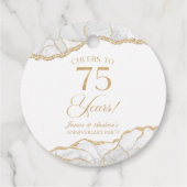 白エレガント金ゴールドアガテ75周年記念パーティー フェイバータグ (裏面)