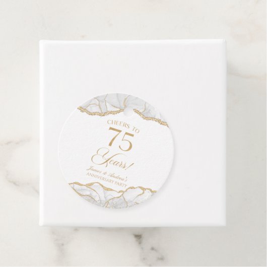 白エレガント金ゴールドアガテ75周年記念パーティー フェイバータグ (インサイチュ)