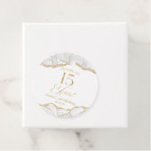 白エレガント金ゴールドアゲート15th誕生日パーティー フェイバータグ (インサイチュ)