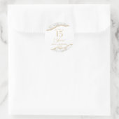 白エレガント金ゴールドアゲート15th誕生日パーティー ラウンドシール (バッグ)