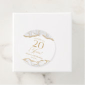 白エレガント金ゴールドアゲート20th誕生日パーティー フェイバータグ (インサイチュ)