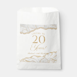 白エレガント金ゴールドアゲート20th誕生日パーティー フェイバーバッグ