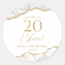 白エレガント金ゴールドアゲート20th誕生日パーティー