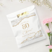 白エレガント金ゴールドアゲート80th誕生日パーティー フェイバーバッグ (封をした状態)