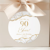 白エレガント金ゴールドアゲート90th誕生日パーティー ラウンドシール