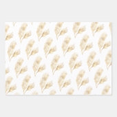 白エレガント金ゴールドクリスマス ラッピングペーパーシート (正面)