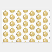 白エレガント金ゴールドクリスマス ラッピングペーパーシート (正面3)