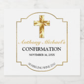 白エレガント金ゴールドクロスボーイの確認 スパークリングワインラベル (シングルラベル)