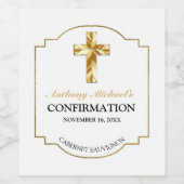 白エレガント金ゴールドクロスボーイの確認 ワインラベル (シングルラベル)