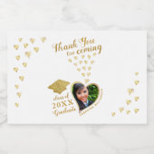 白エレガント金ゴールドグラムサンキュー2025卒業 リキュールボトルラベル (シングルラベル)