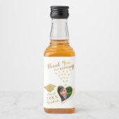 白エレガント金ゴールドグラムサンキュー2025卒業 リキュールボトルラベル (正面)