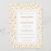 白エレガント金ゴールドグリッターヒョウアニマルプリント (正面/裏面)