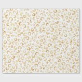 白エレガント金ゴールドグリッターヒョウアニマルプリント ラッピングペーパー (フラット)