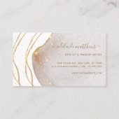 白エレガント金ゴールドグリッター署名スクリプトエージェント 名刺 (裏面)