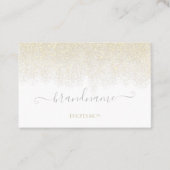 白エレガント金ゴールドグリッター雨プロフェッショナル 名刺 (正面)