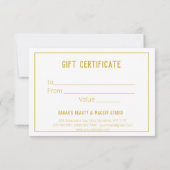 白エレガント金ゴールドサロン美しい贈与証 (裏面)