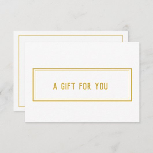 白エレガント金ゴールドサロン美しい贈与証 (正面/裏面)