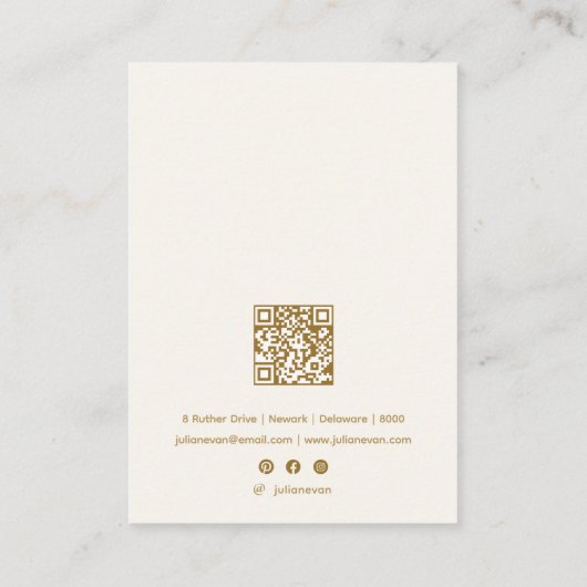 白エレガント金ゴールドジュエリーイヤリングディスプレイ 名刺 (裏面)