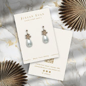 白エレガント金ゴールドジュエリーイヤリングディスプレイ 名刺