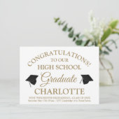 白エレガント金ゴールドスカスタムクリプト文字 招待状 (スタンド正面)