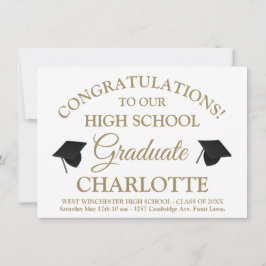 白エレガント金ゴールドスカスタムクリプト文字 招待状