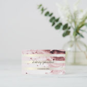 白エレガント金ゴールドストライプ | アーコンテンポラリート 名刺 (スタンド正面)