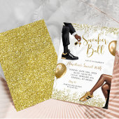 白エレガント金ゴールドスニーカーボール21歳の誕生日 招待状