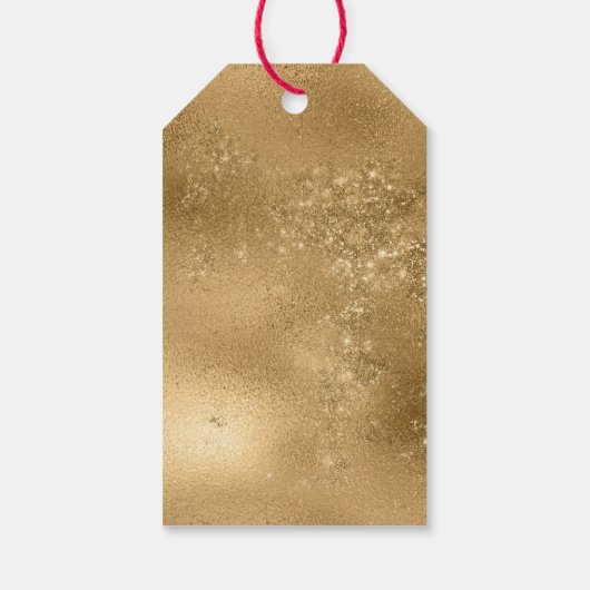 白エレガント金ゴールドスフェイクスターのメリークリスマス ギフトタグ (裏面)