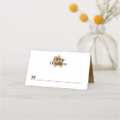 白エレガント金ゴールドスフェイクスターのメリークリスマス プレイスカード (正面)