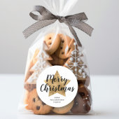 白エレガント金ゴールドスフェイクスターのメリークリスマス ラウンドシール