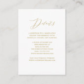 白エレガント金ゴールドス結婚クリプトの詳細 エンクロージャーカード (正面)