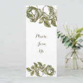 白エレガント金ゴールドバラカスタムパーティの招待状 招待状 (スタンド正面)