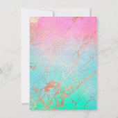 白エレガント金ゴールドパステル大理石日付を保存 (裏面)