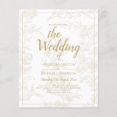 白エレガント金ゴールドパタモダンーン結婚 (正面)